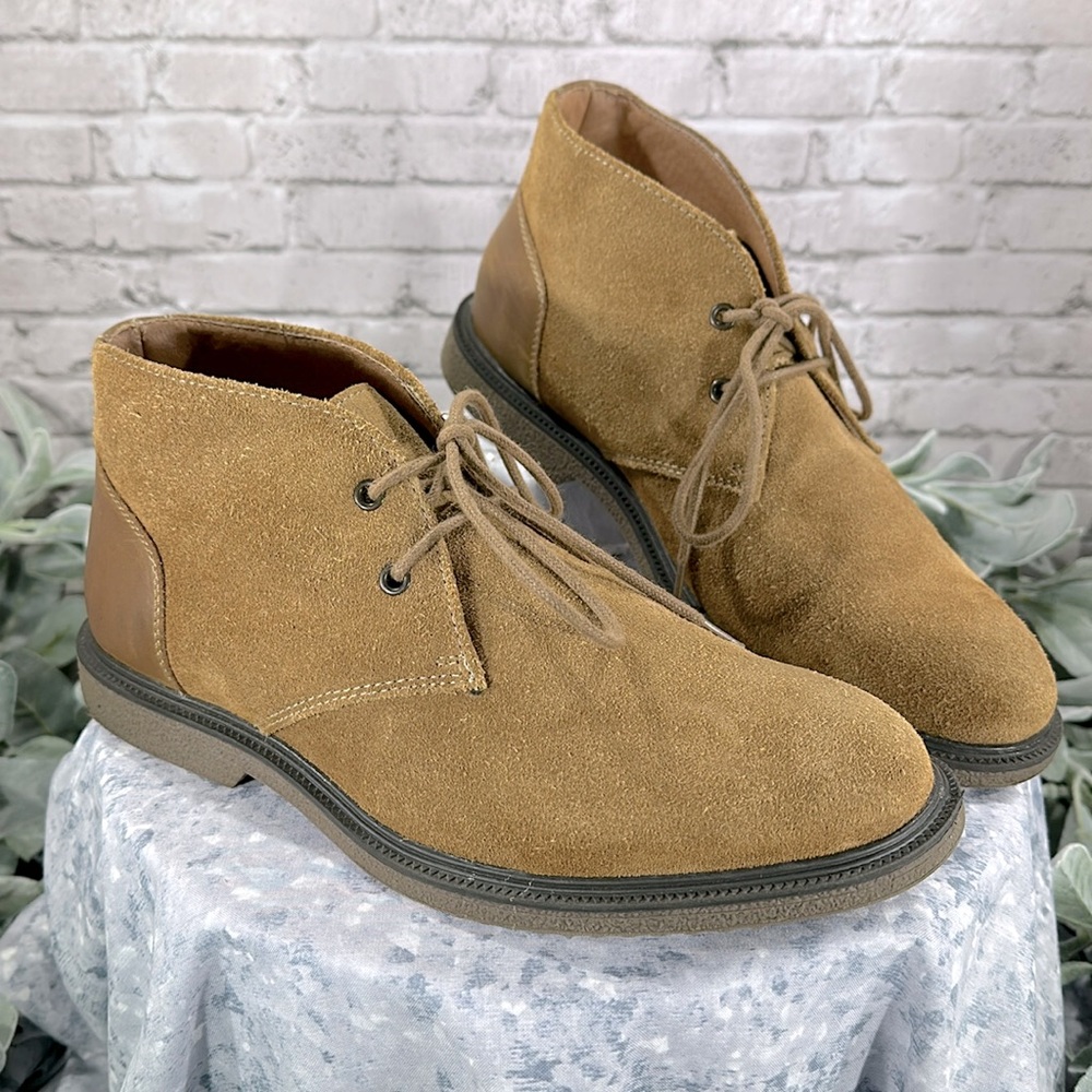 Bass Radley Carmel/Tan Suede Plain Toe Lace-up Casual Ankle Boots Men’s 7.5M